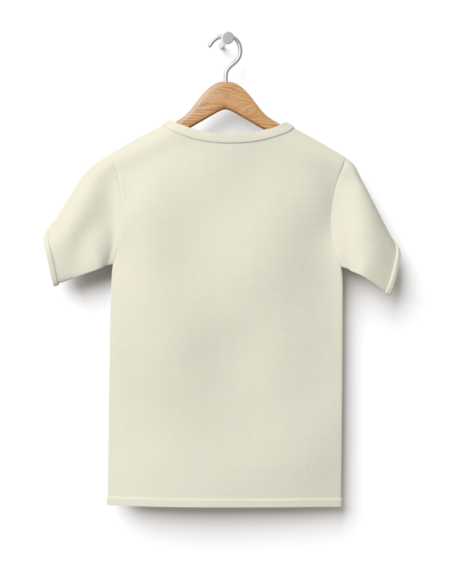 Slightly Oversize Off-white T-Shirt without Back Design Mock-Up