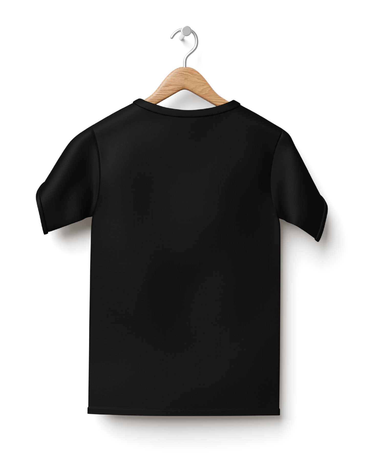 Slightly Oversize Black T-Shirt without Back Design Mock-Up