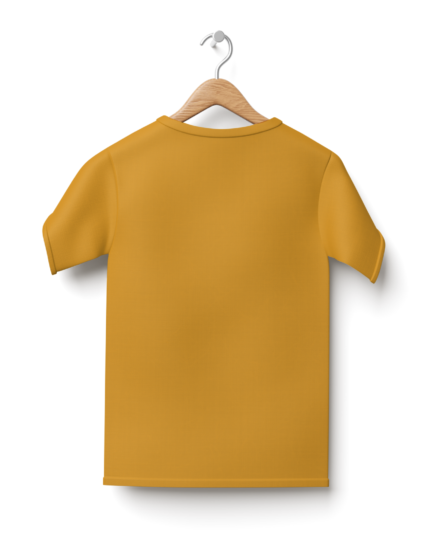 Slightly Oversize Mustard T-Shirt without Back Design Mock-Up