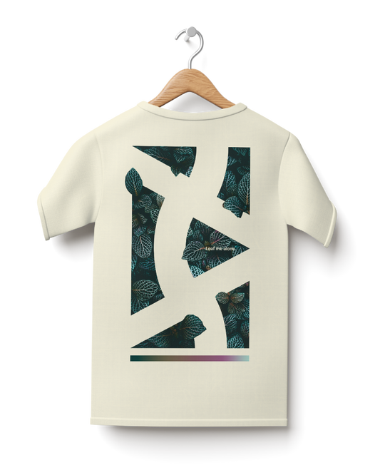 Slightly Oversize Off-White T-Shirt with Back Design Mock-Up