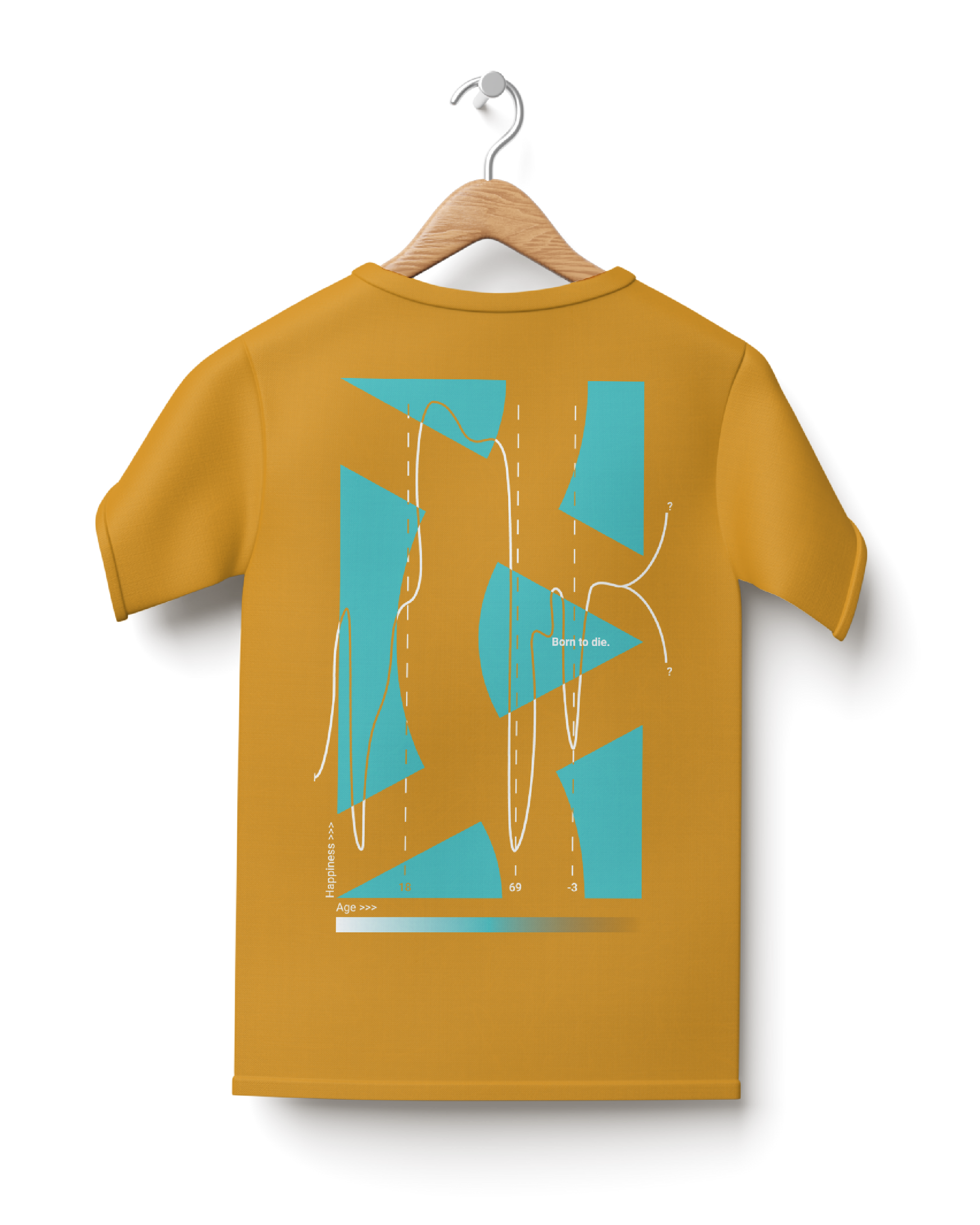 Slightly Mustard Oversize T-Shirt with Back Design Mock-Up