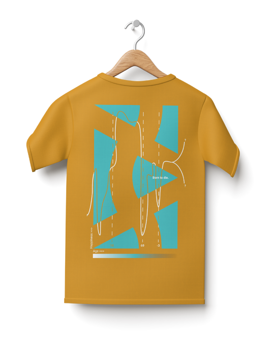 Slightly Mustard Oversize T-Shirt with Back Design Mock-Up