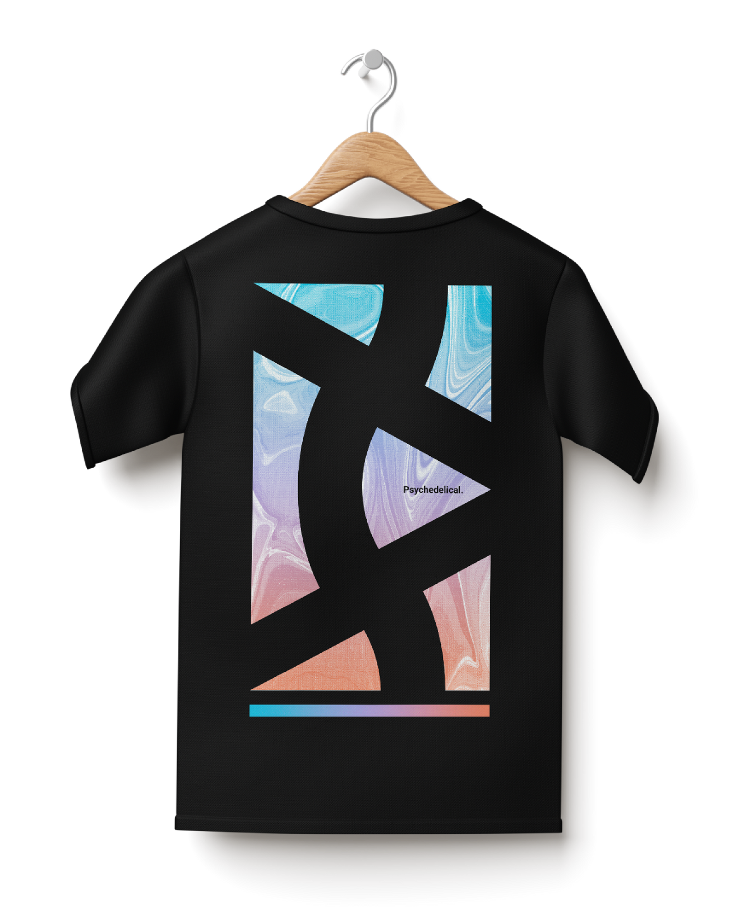 Slightly Oversize Black T-Shirt with Back Design Mock-Up