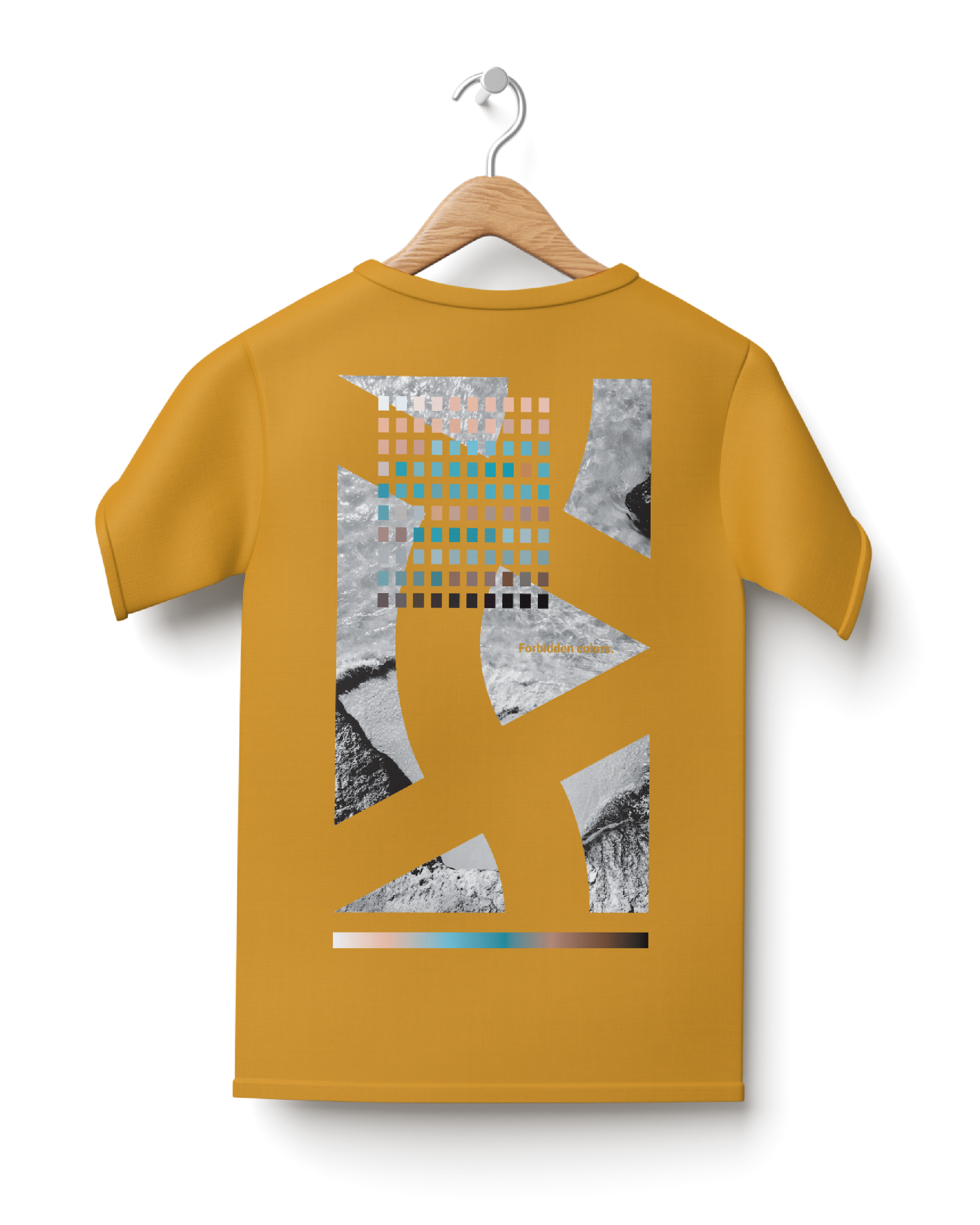 Slightly Mustard Oversize T-Shirt with Back Design Mock-Up