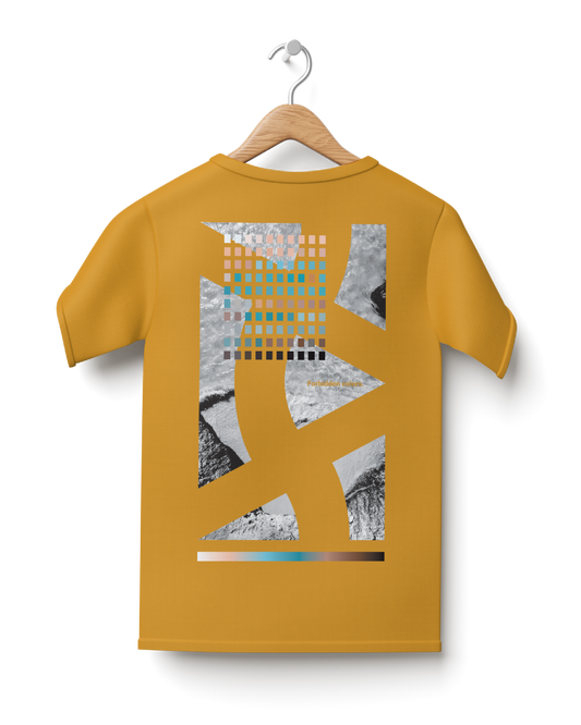 Slightly Mustard Oversize T-Shirt with Back Design Mock-Up