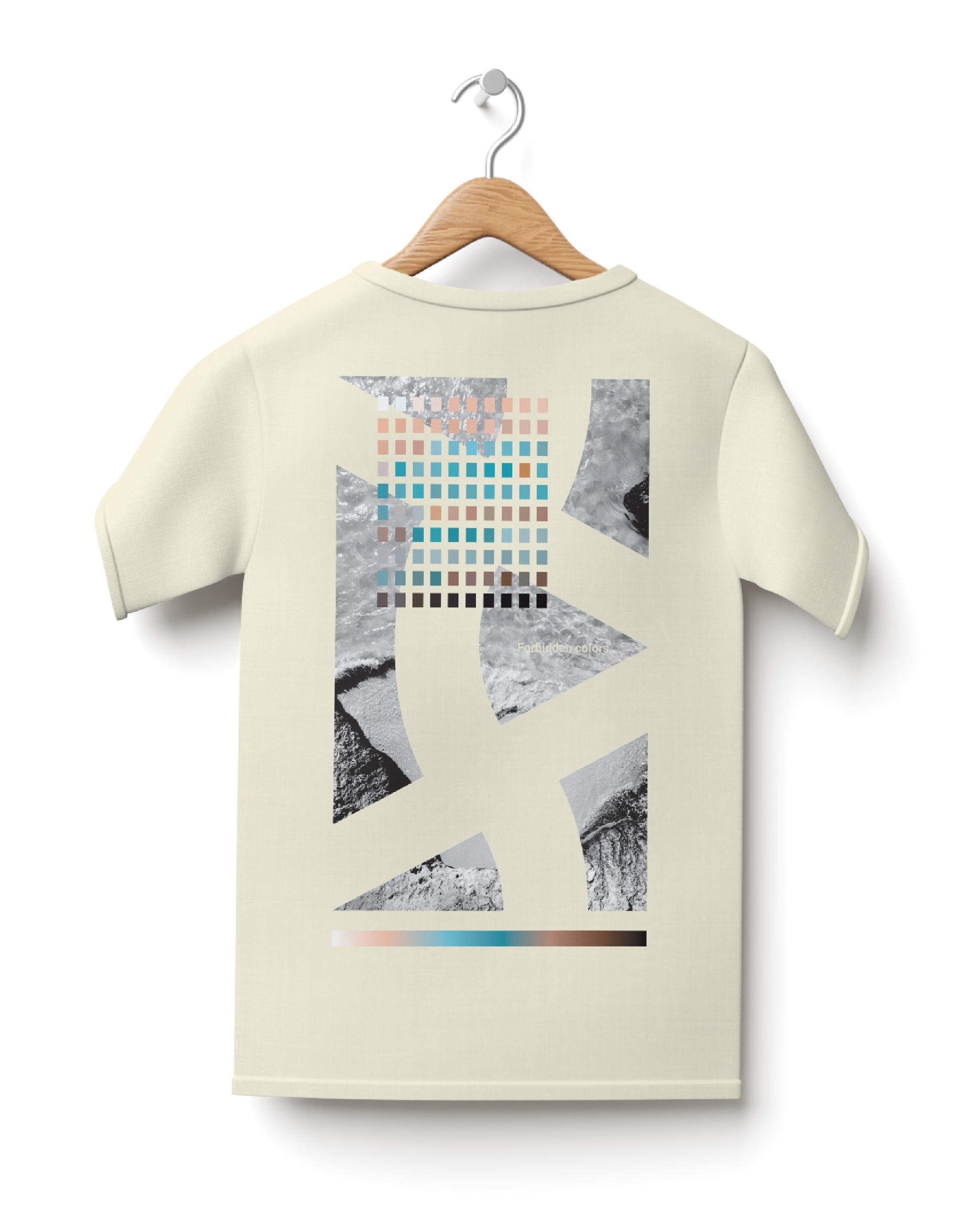 Slightly Off-white Oversize T-Shirt with Back Design Mock-Up