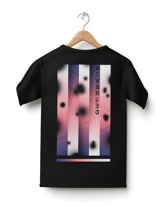 Slightly Oversize Black T-Shirt with Back Design Mock-Up