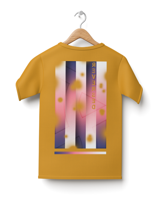 Slightly Oversize Mustard T-Shirt with Back Design Mock-Up